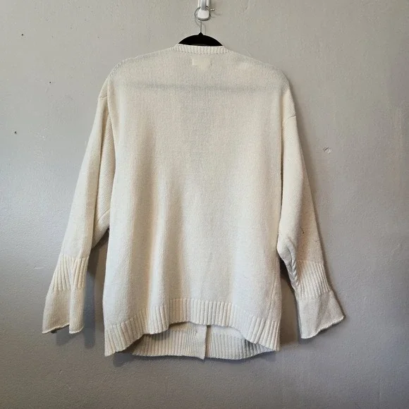 Anthropologie Maeve Cashmere Blend Knit Cardigan Women's XS Ivory Oversized Boxy - Picture 11 of 11